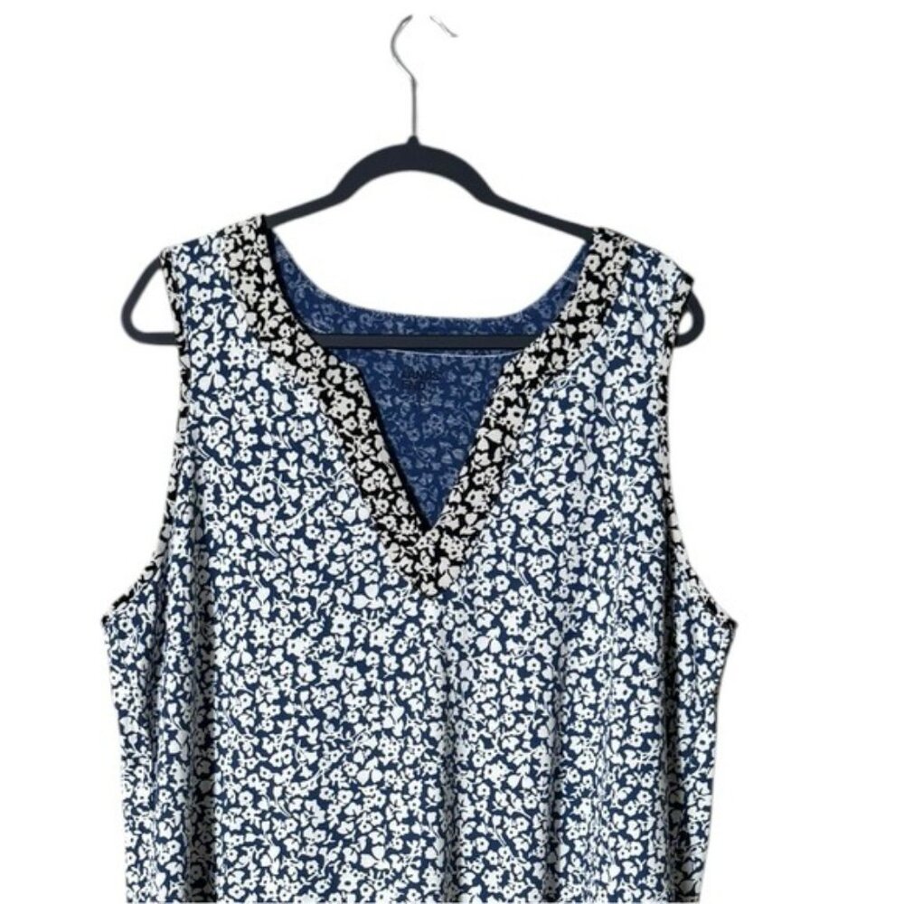 Lands' End Blue and White Midi Dress